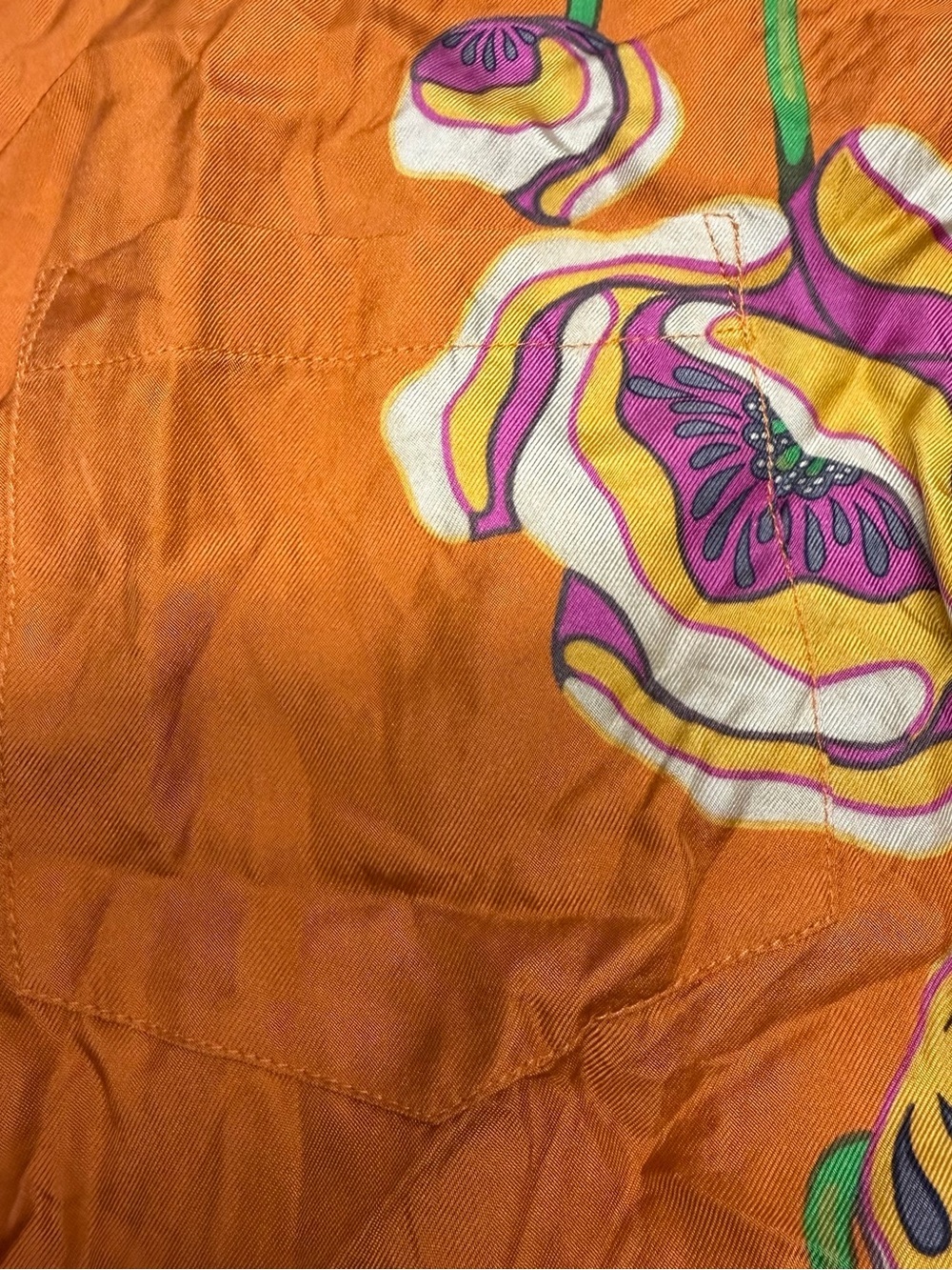 LA DoubleJ silk Orange and Lilac Satin Label Detail size xl - Picture 9 of 10